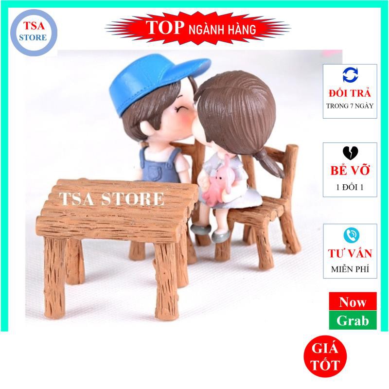 Phụ kiện tiểu cảnh terrarium Bộ bàn ghế gỗ trang trí tiểu cảnh/chậu cây mini/hồ cá/bonsai/hòn non bộ/sen đá/xương rồng