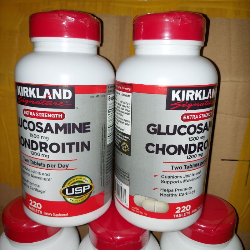 《Combo 5 hộp - Date 2027》Glucosamine 1500mg Chondroitin 1200mg Kirkland 220 viên