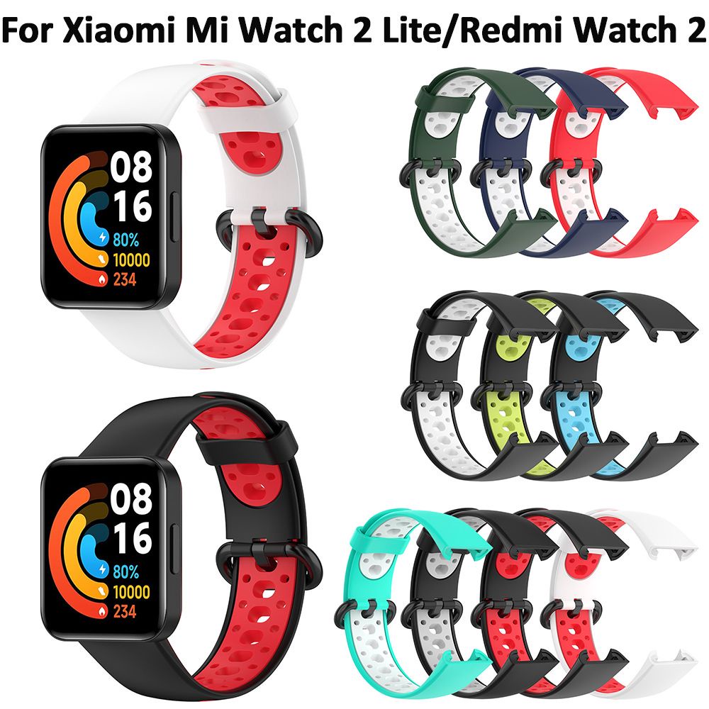 MAYSHOW New Silicone Double Color Watchband Strap Sport Bracelet Soft Breathable Replacement/Multicolor