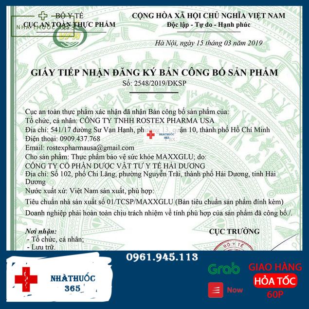 Viên uống Maxxglu Glucosamin bổ xương khớp giảm đau nhức xương khớp - Hộp đỏ 60 viên