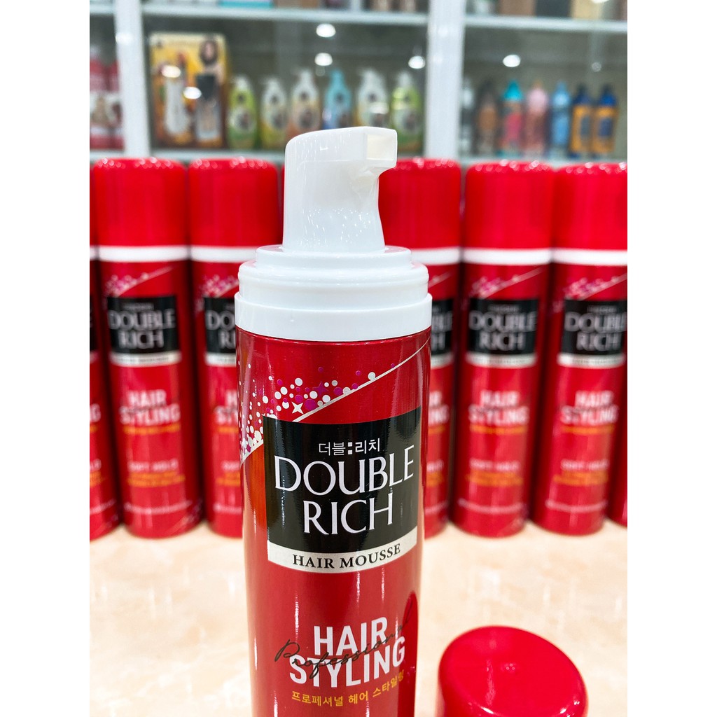 Mousse xịt giữ nếp tóc Double Rich 150ml