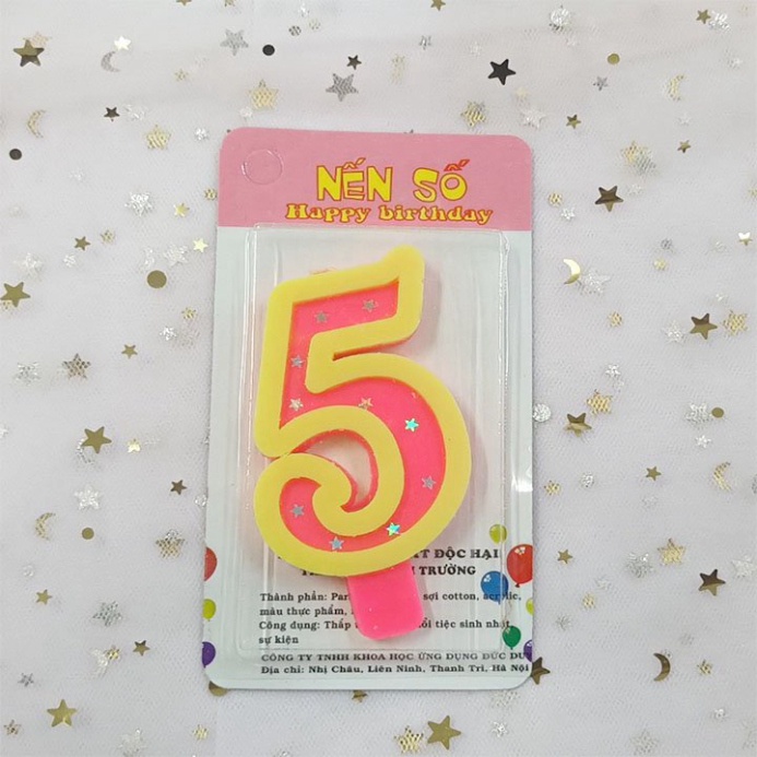 nến sinh nhật [FREESHIP❤️] nến số hồng sao hàng cao cấp