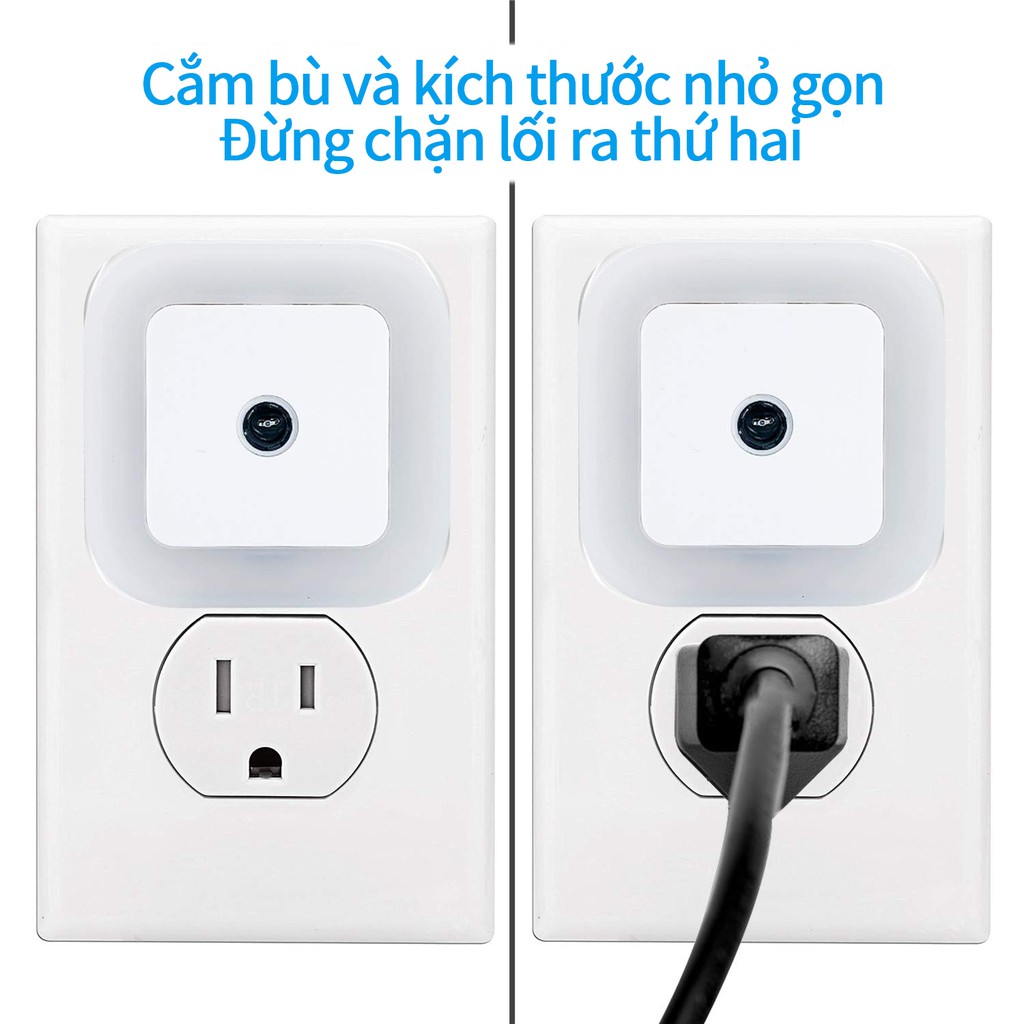 Đèn Ngủ LED Màu Trắng Với Cảm Biến Thông Minh 0.5W