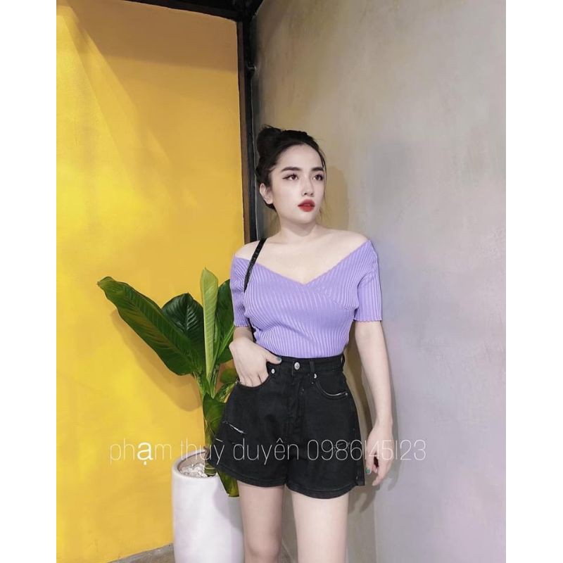 Áo len montogi cộc tay vạt chéo [ Quảng Châu ] [ Ảnh Thật ] | BigBuy360 - bigbuy360.vn