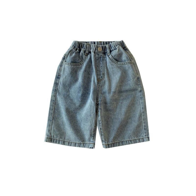 Quần short jean dáng rộng thiết kế thời trang mùa hè theo phong cách hàn quốc dành cho bé trai