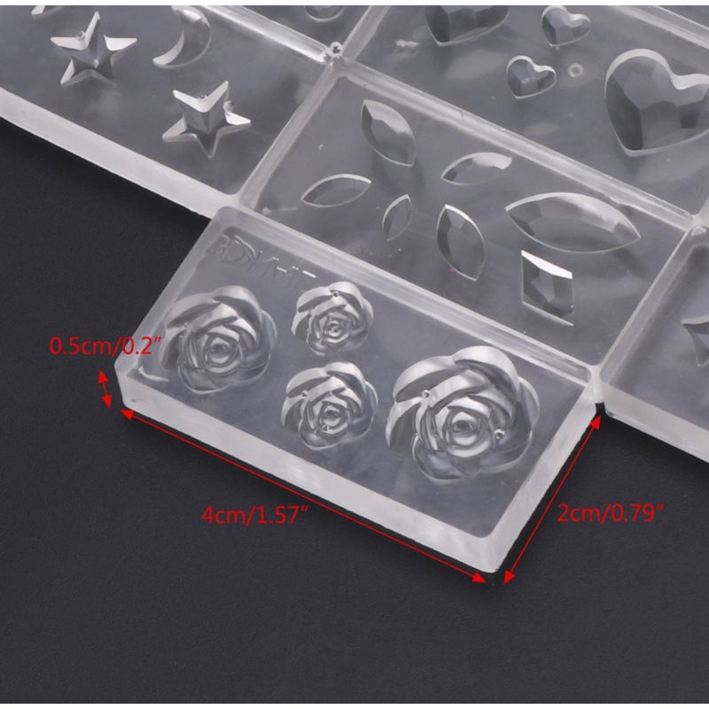 Set 10 Khuôn Silicon Mềm 3D Làm Móng Nghệ Thuật