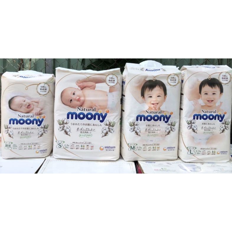 Tã Dán MOONY NATURE Nội Địa Nhật NB63-S58-M46-L38
