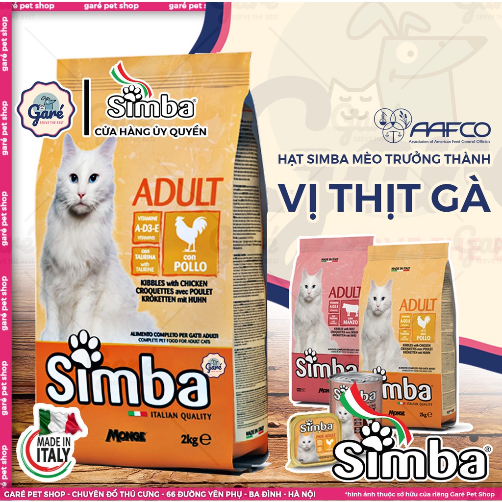 400gr - Hạt Simba dành cho mèo trưởng thành vị Gà, Bò thơm ngon bổ dưỡng nhập khẩu từ Ý - Italia Simba Adult Cat Kibble