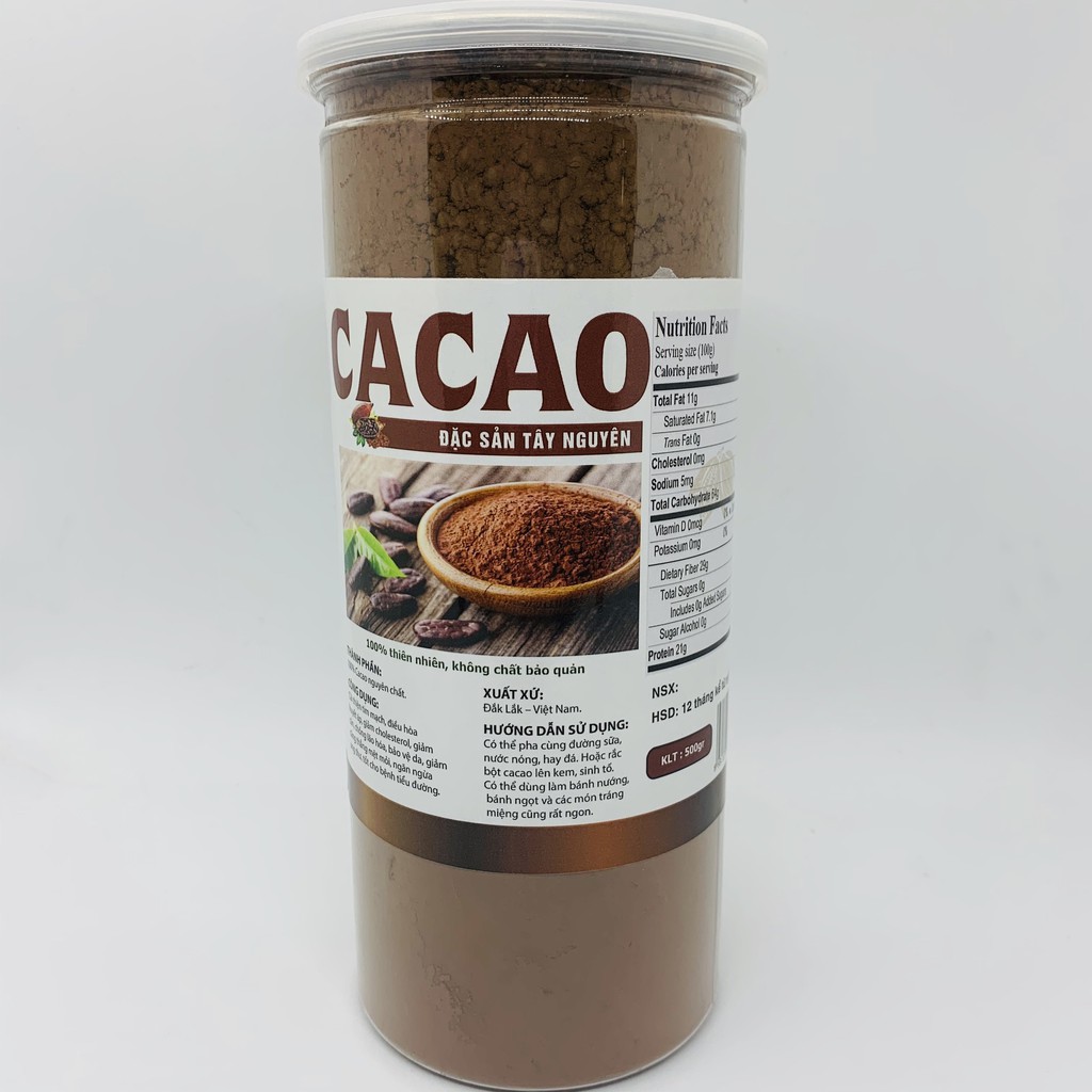 Bột Cacao Ca Cao 500g - 100% Cacao Nguyên Chất