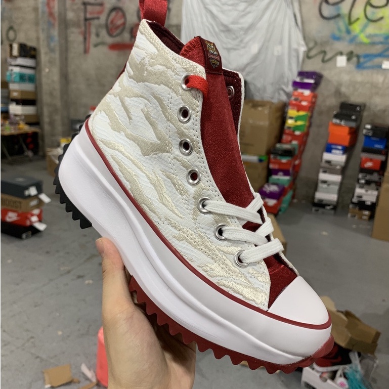 Giày Converse Run Star Hike White Red  " Water Ripple "