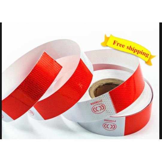 Phản quang Chữ Nhật 3M Đỏ Trắng 50M Đề can dán thùng dán xe phản quang 3M