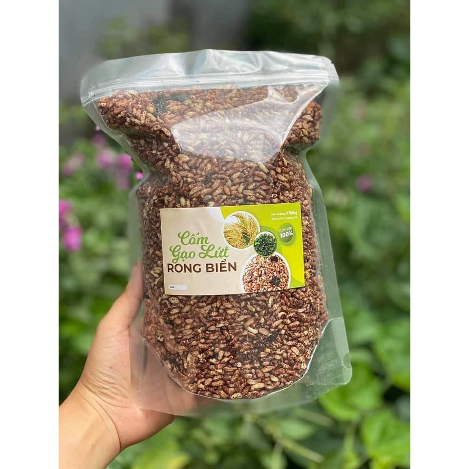 Cốm Gạo Lứt Sấy Rong Biển - Bịch (500gram) - Hỗ trợ giảm cân, đồ chế biến sẵn, ăn nhanh