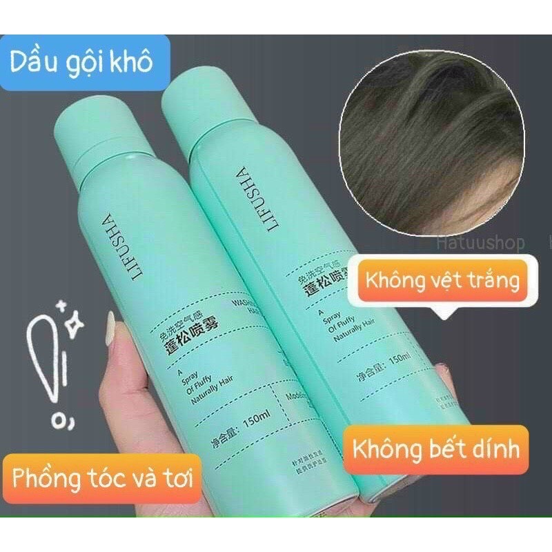 [HOT TIKTOK] Xịt gội khô tạo độ bồng cho tóc bết Lucky Fine 150ml