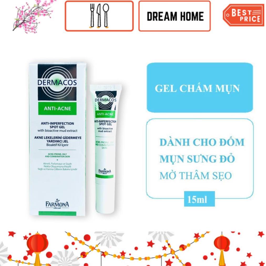 Gel Chấm Mụn Farmona Dermacos Anti Acne Imperfection Spot Gel giảm mụn, chứa bùn hoạt tính