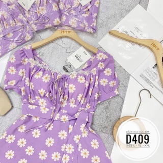 Bigsize Đầm hoa cúc tím D409
