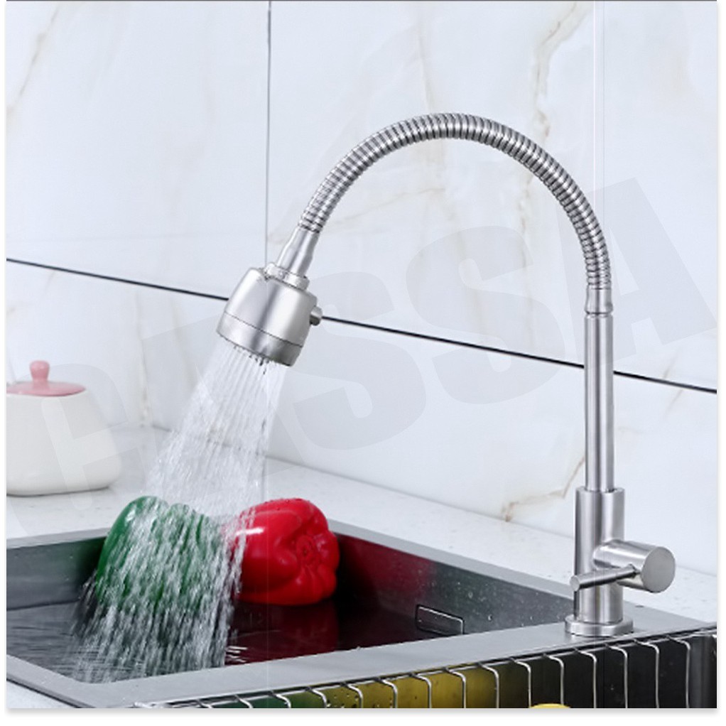 Vòi rửa bát cắm chậu cần sun Sunzin, chất liệu inox 304, tặng 1 dây dẫn nước