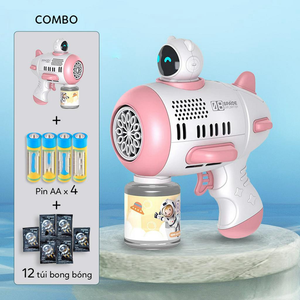 Súng bắn bong bóng xà phòng thiết kế mới không bị rò rỉ nước, đồ chơi cho bé S-kids