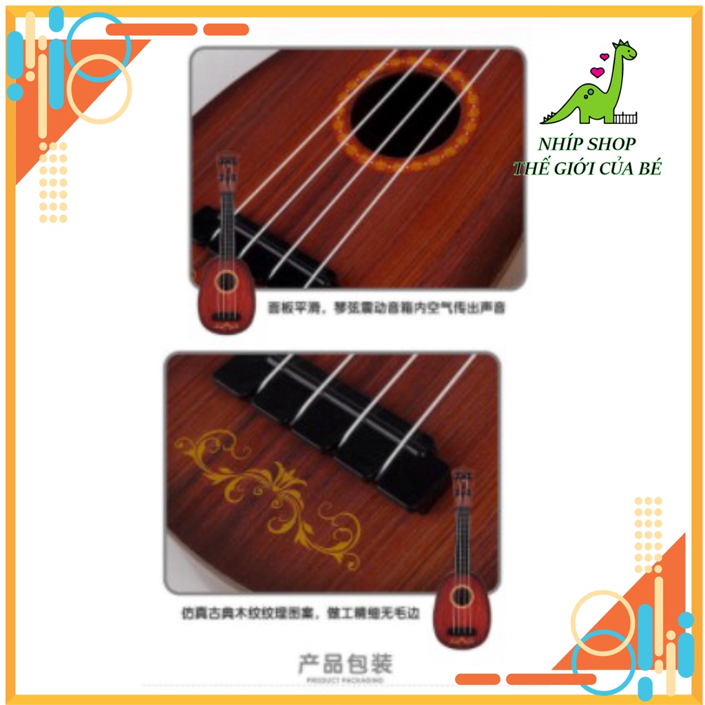 Đàn Guitar mini cho bé - Ukulele nhạc cụ mầm non đồ chơi