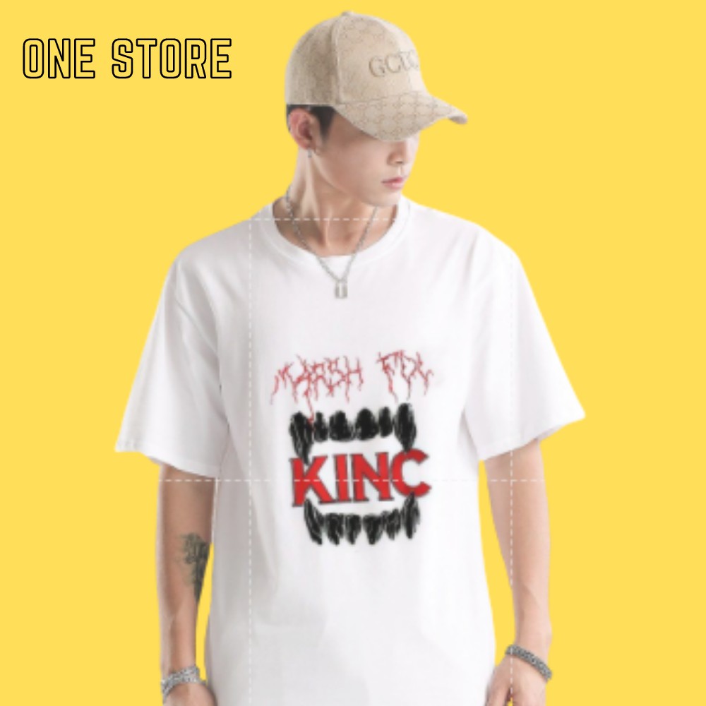 Áo Thun Áo phông Tay Lỡ Unisex from rộng chất cotton mềm mại In KinC