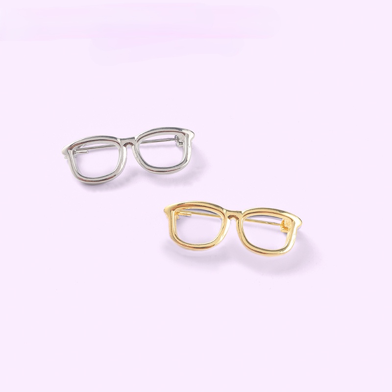 Ghim Cài Áo Hình Mắt Kính Màu Vàng / Bạc Phong Cách Cổ Điển Thời Trang