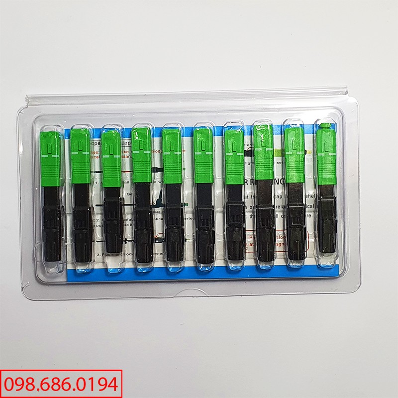 Vỉ 10 Đầu nối cáp quang nhanh SC/APC - Chất lượng