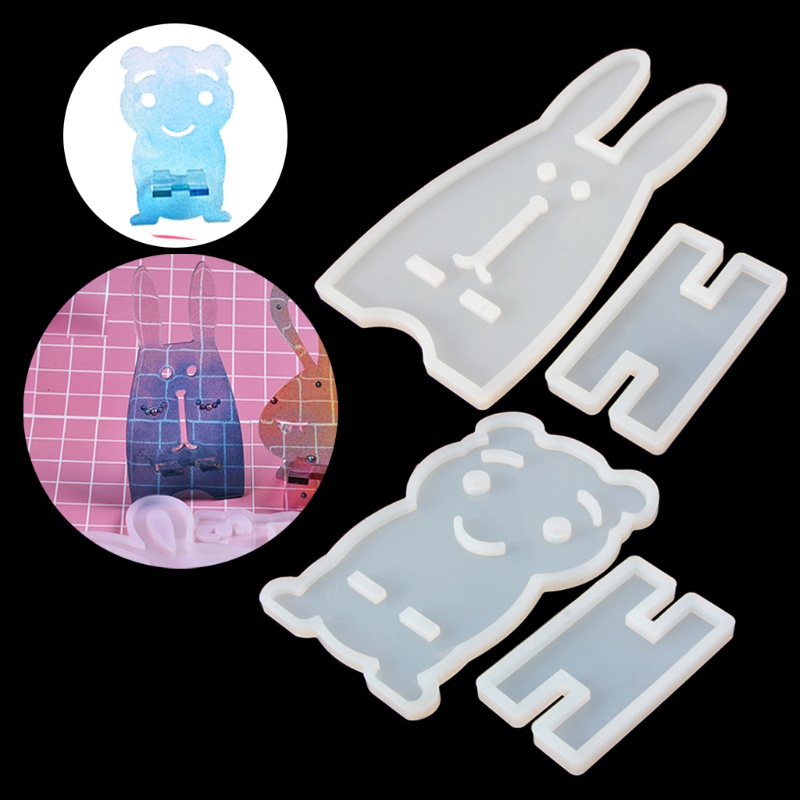 Sa Khuôn Làm Giá Đỡ Điện Thoại Bằng Resin Epoxy Hình Gấu Hoạt Hình DIY