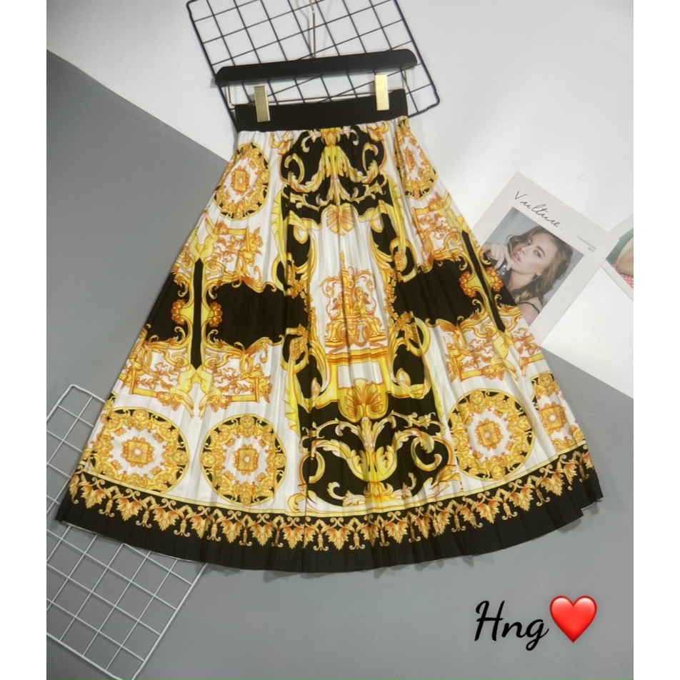 Chân váy xòe thổ cẩm hot _Hàng Quảng Châu loại 1