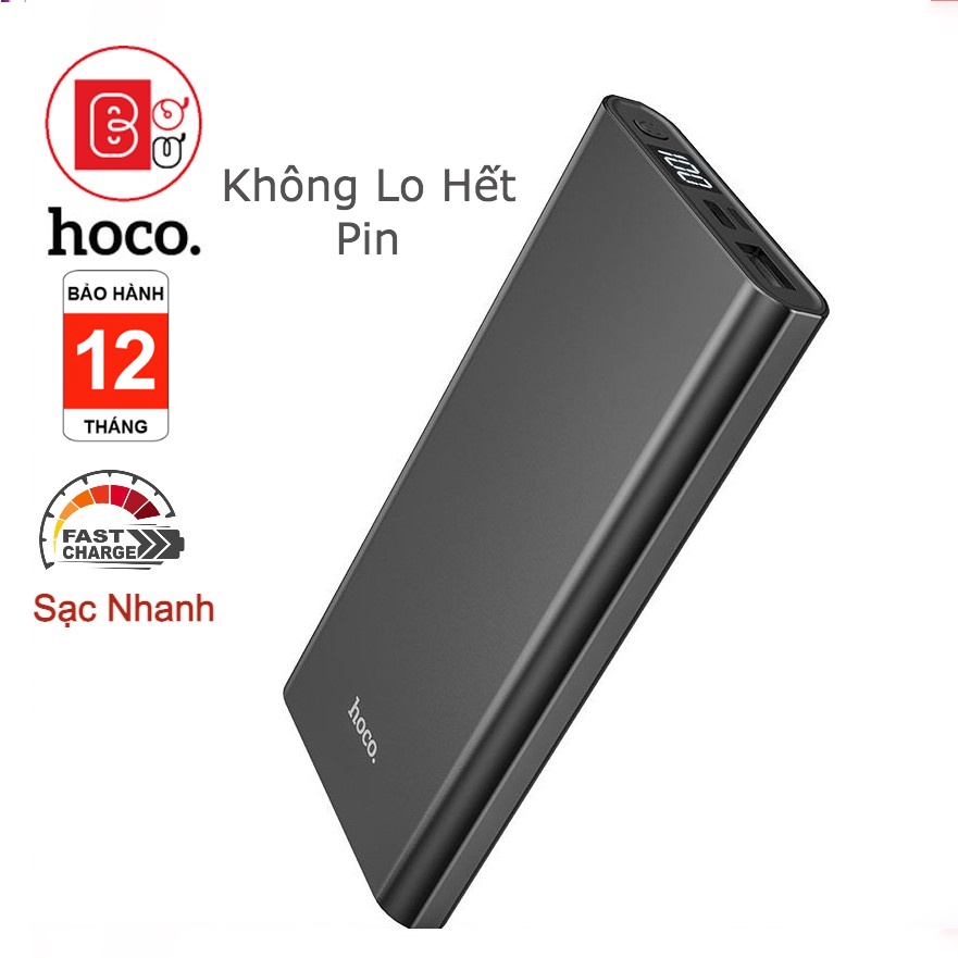 Sạc Dự Phòng Hoco j68 10.000mah 10W hỗ trợ sạc nhanh 2.1A có màng hình Led Pin Sạc dự Phòng Dự Phòng-Bơ Bư