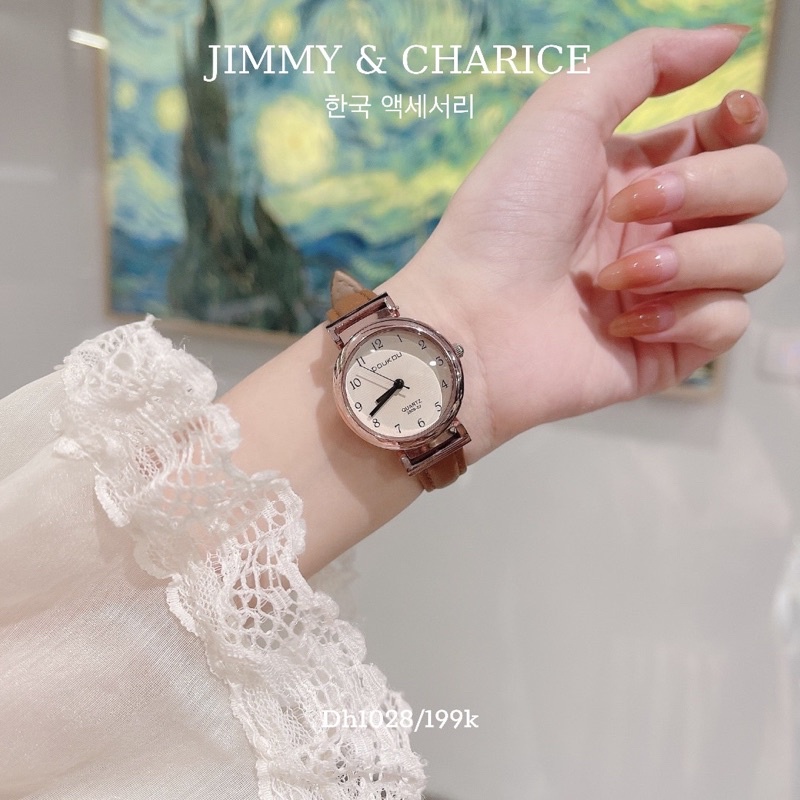 Đồng hồ nữ DOUKOU chống nước dây da mặt tròn 4 màu basic | BigBuy360 - bigbuy360.vn