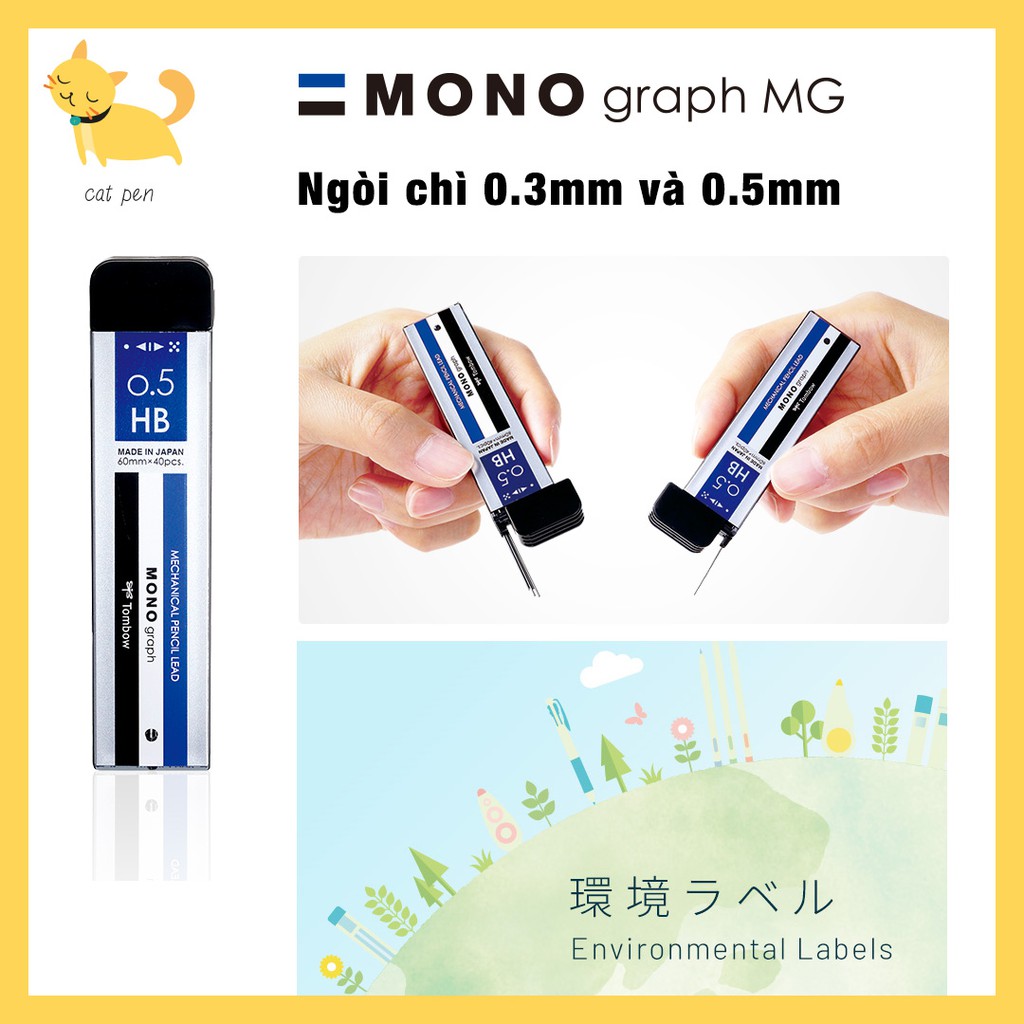 Ngòi chì kim Tombow MONO Graph MG