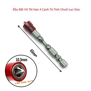 Đầu Bắt Vít Tới Hạn 4 Cạnh Từ Tính Chuôi Lục Gíac