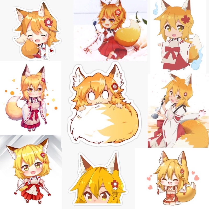 Sticker dán senko -san 30-60 cái ép lụa khac nhau/ Hình dán senko-san