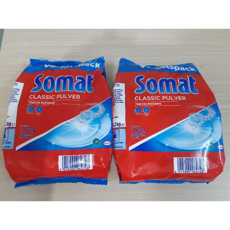 Somat. Combo 2 bịch bột rửa chén Somat 1.2kg/1 bich.