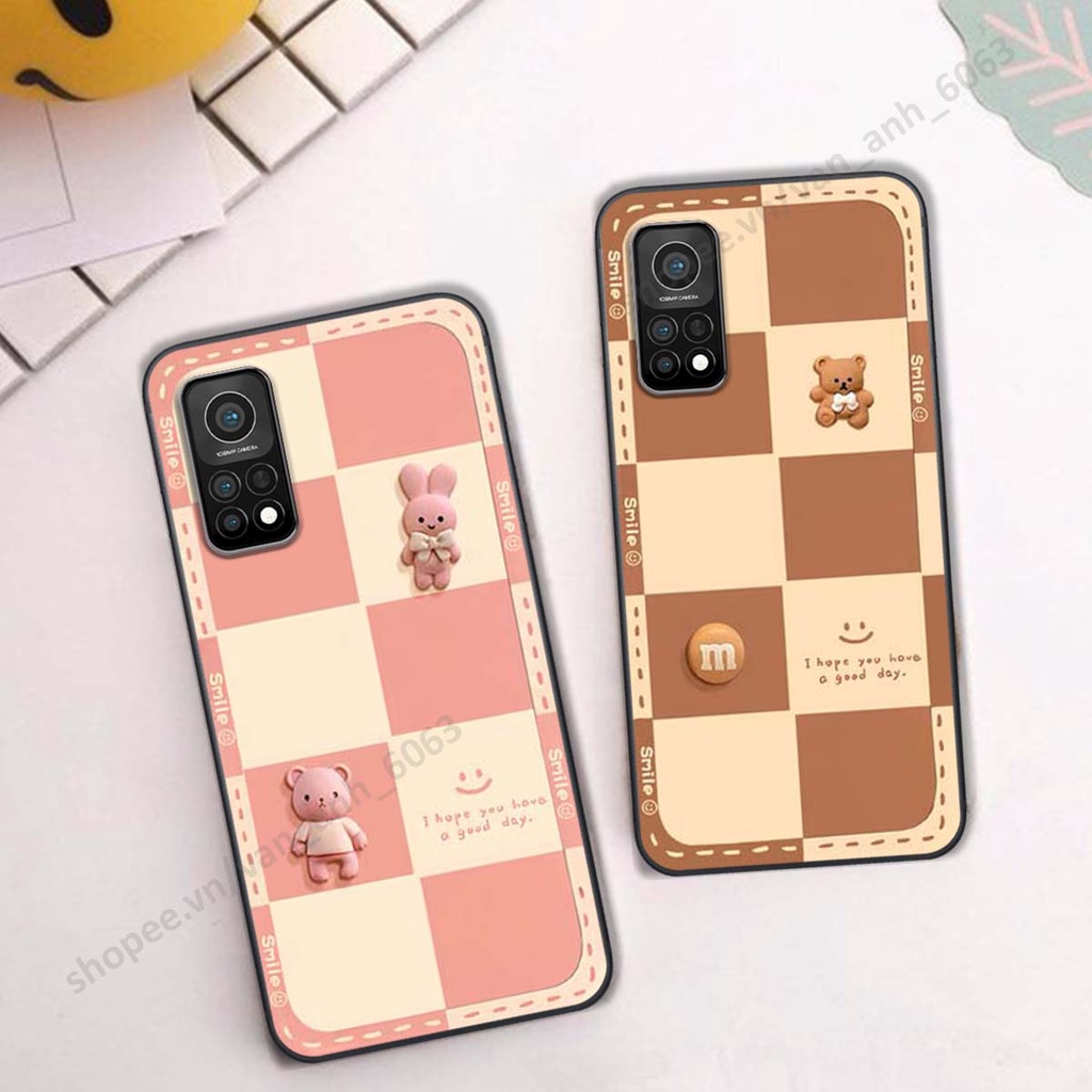 Ốp lưng Xiaomi Mi 10T Pro hình gấu, kẹo dễ thương cute