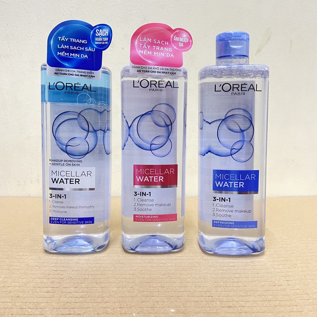 Nước tẩy trang Loreal - L'Oreal Paris 3-in-1 400ml💥Sạch sâu🌟Giữ ẩm🌟Mềm da🌟
