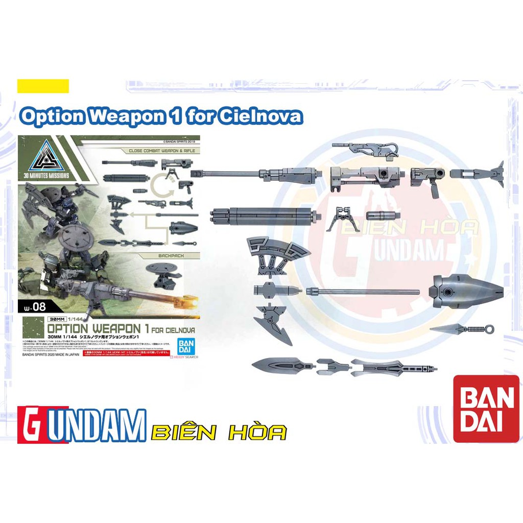Mô hình lắp ráp phụ kiện 30MM 1/144 OPTION WEAPON 1 FOR CIELDECA