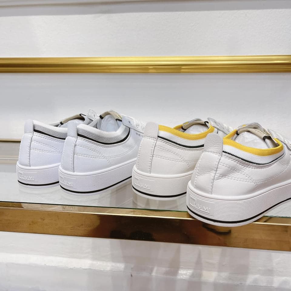 [Mã FATHANG5 giảm 10K đơn 50K] Giày Thể Thao Trắng Cổ Chun Len Vàng | BigBuy360 - bigbuy360.vn