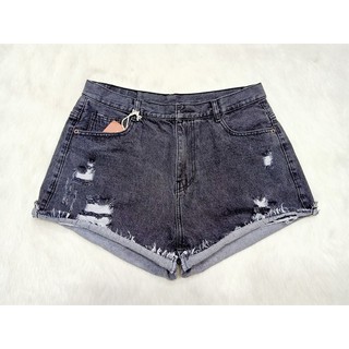 Quần Short Jean Nữ Bigsize Xám Rách