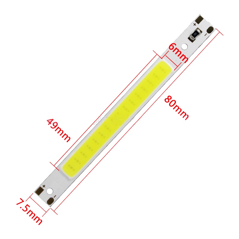 Set 2 Đèn LED COB Xanh Dương Ấm Áp 3.7V 5V 3W Với Đế 80mmX7.5mm