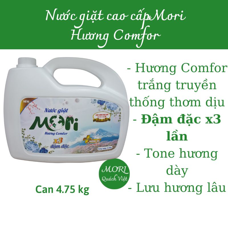 Nước giặt mori hương luxor thơm mát, can 4.75kg, quachviet208