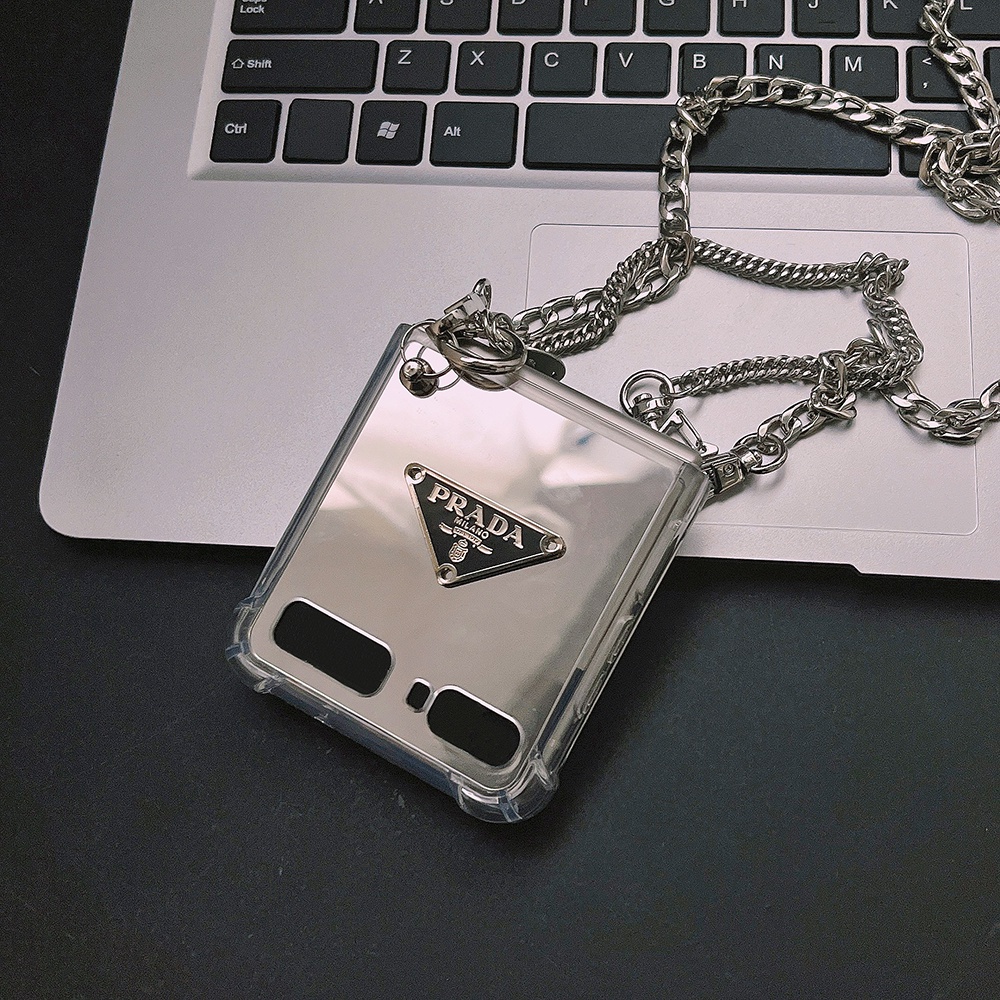 Ốp Điện Thoại Nắp Lật Mặt Gương Kèm Dây Đeo Cho Samsung Galaxy Z Flip 1/2 Z Flip1 ZFlip2 ZFlip 1