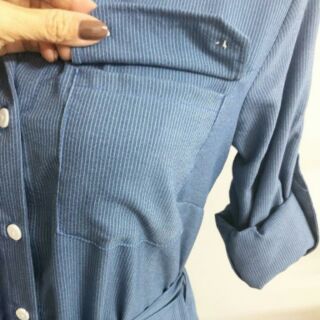 Váy áo sơ mi chất đũi