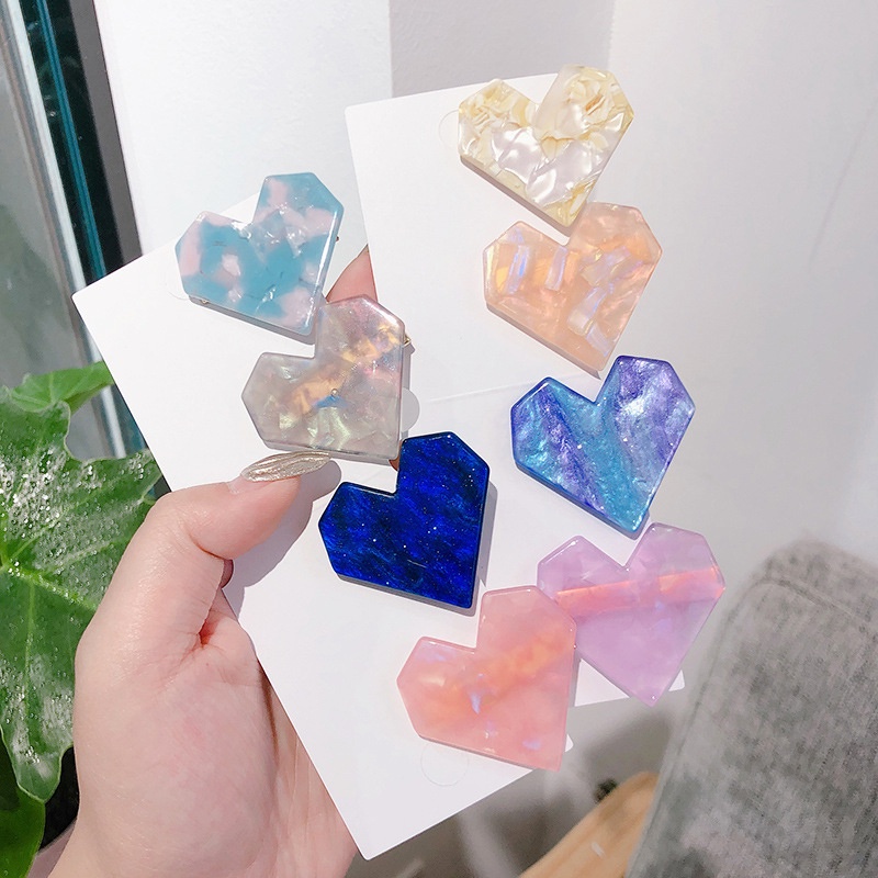 Kẹp Tóc Mỏ Vịt Mini Hình Trái Tim Ngọt Ngào Vintage Hàn Quốc