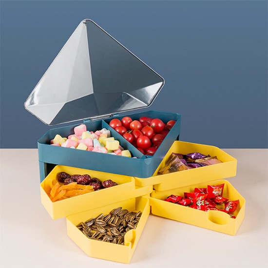 Khay Mứt Kim Cương 3 Tầng Cánh Xòe Thông Minh Hình Tam Giác