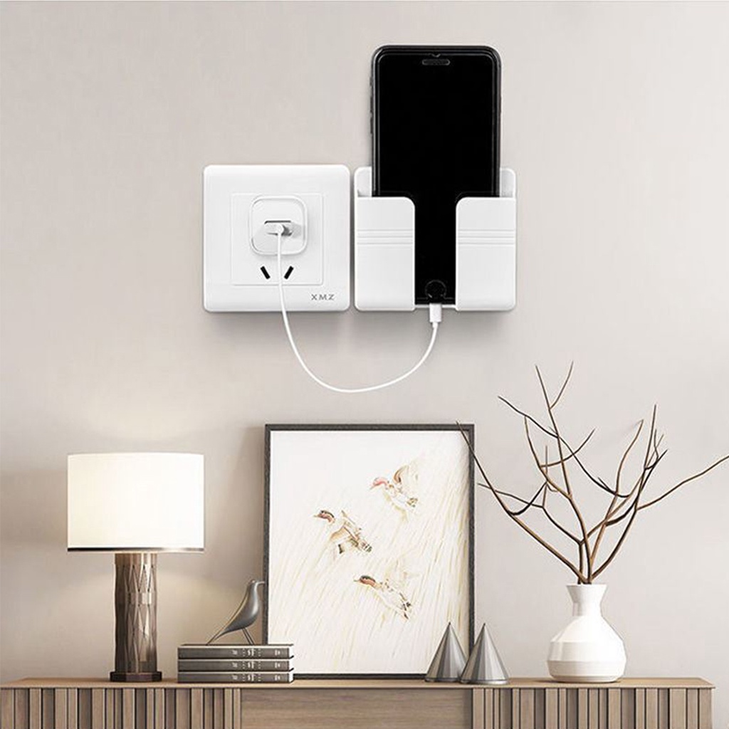Giá dán tường để Remote, giá đỡ điện thoại khi sạc dán tường
