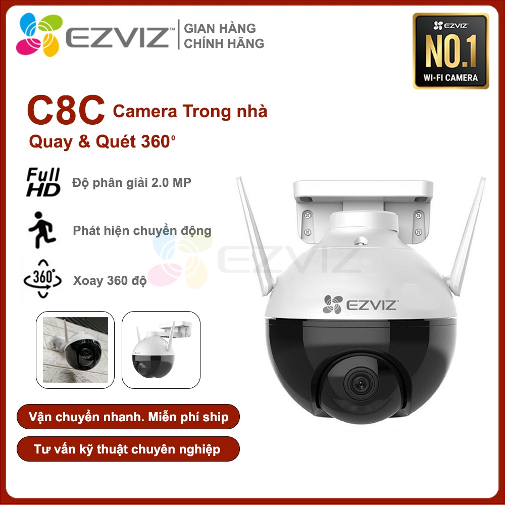 Camera Wifi C8C EZVIZ Điều Khiển Bằng Giọng Nói, Điện Thoại