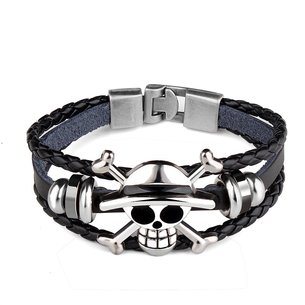 Vòng Tay Kim Loại Hình Đầu Lâu Cá Tính Phong Cách Unisex