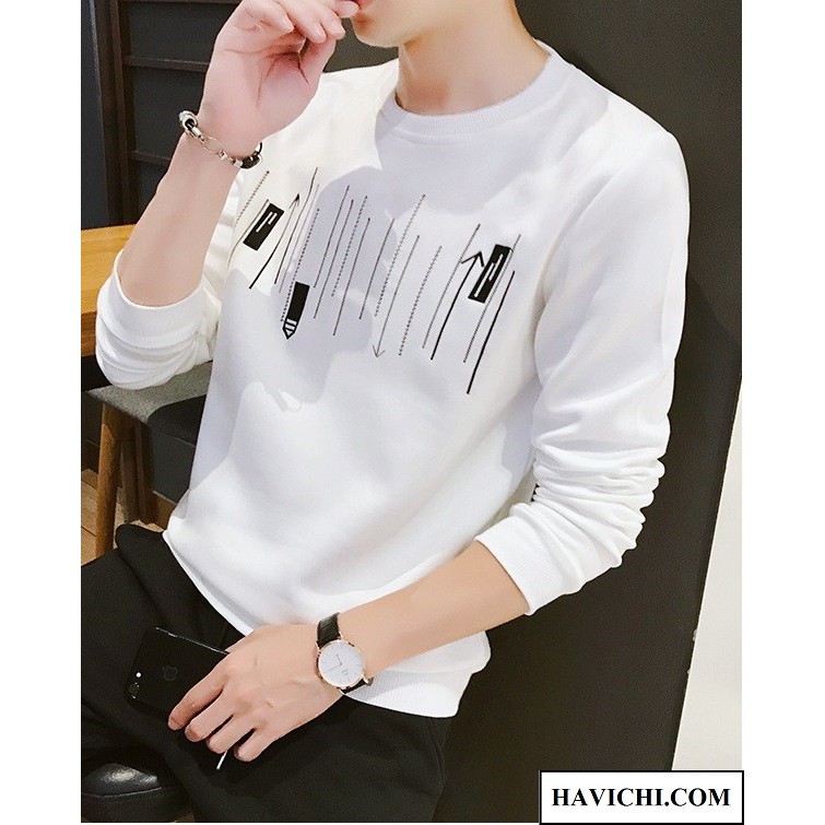 Áo thun nam tay dài 💝 𝐅𝐑𝐄𝐄𝐒𝐇𝐈𝐏💝áo thun nam form rộng Hàn Quốc Freesize Unisex sweater trắng mũi tên