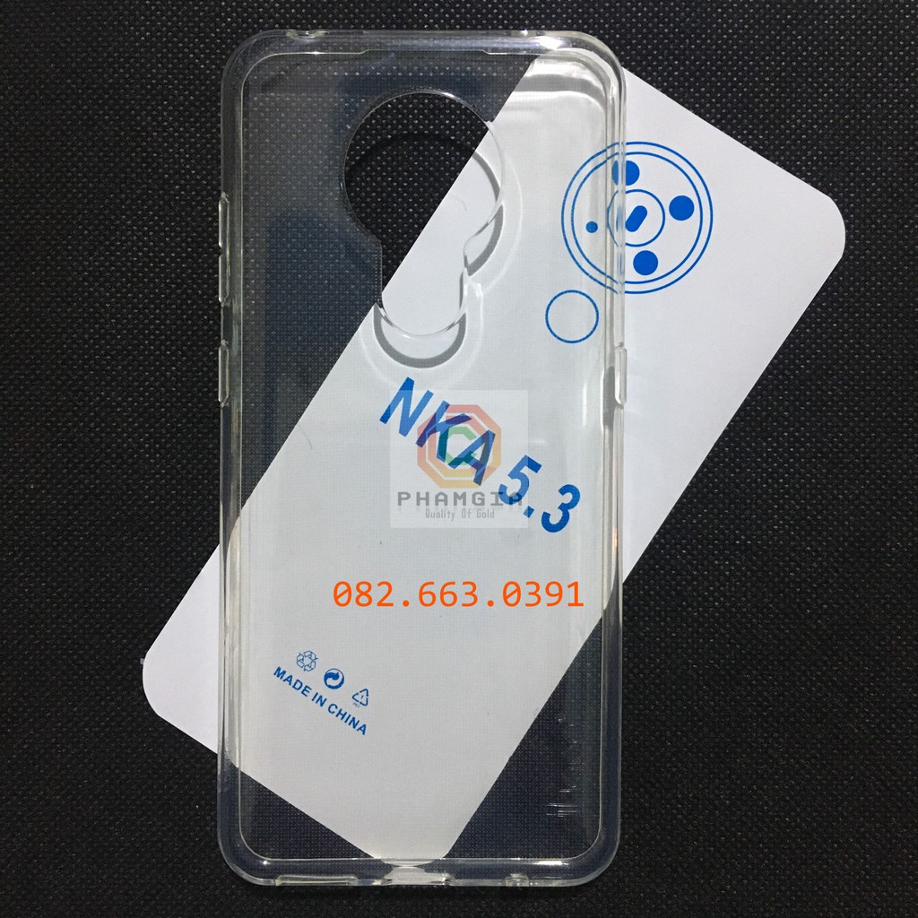 Ốp lưng Nokia 5.3 dẻo đen và dẻo trong viền gồ bảo vệ cam bền đẹp