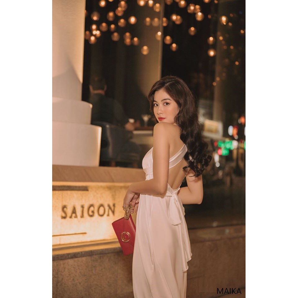 Đầm maxi lụa satin thiết kế Maika dress - đầm đi tiệc thiết kế | BigBuy360 - bigbuy360.vn